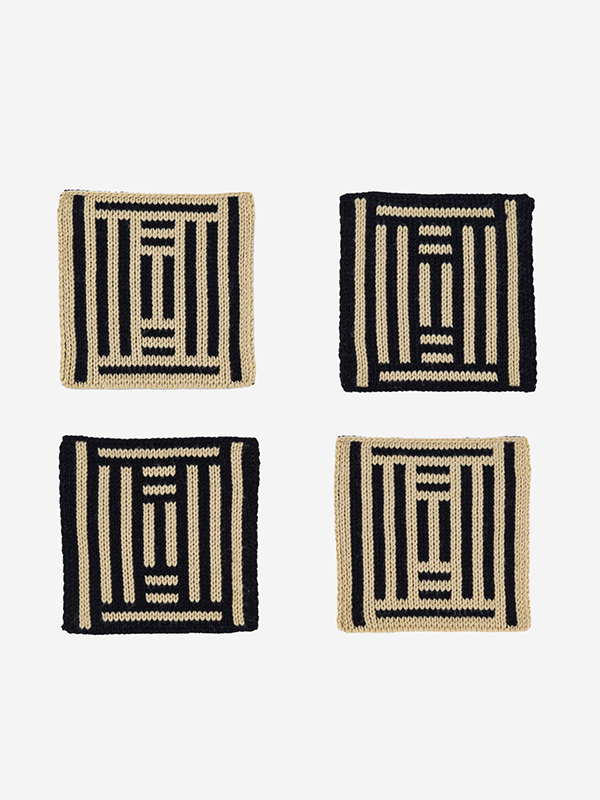 Columns Coaster Set: Black