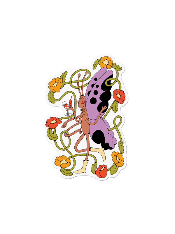 Butterfly Cheers Sticker
