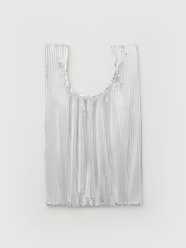 Pleated Baggu: Chrome Metallic