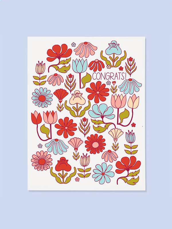 Funky Floral Congrats Card