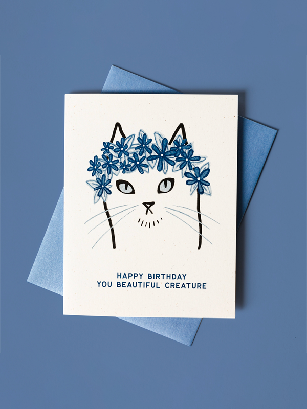 Happy Birthday Beautiful Creature Cat Card