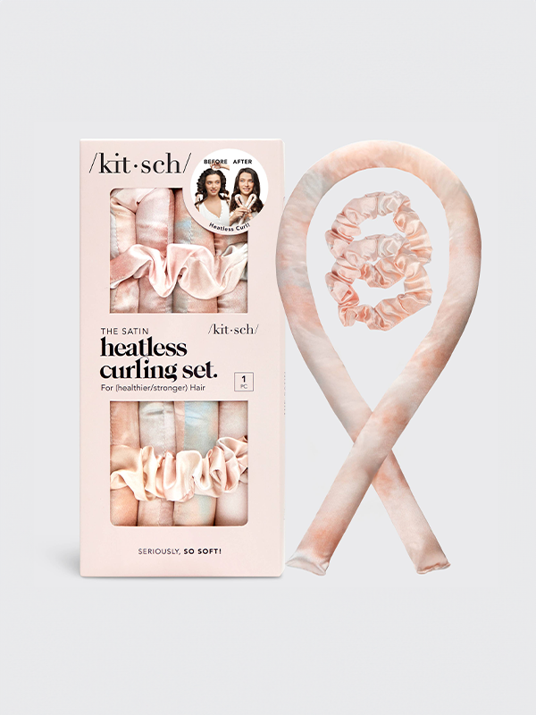 Satin Heatless Curling Set: Sunset Tie Dye
