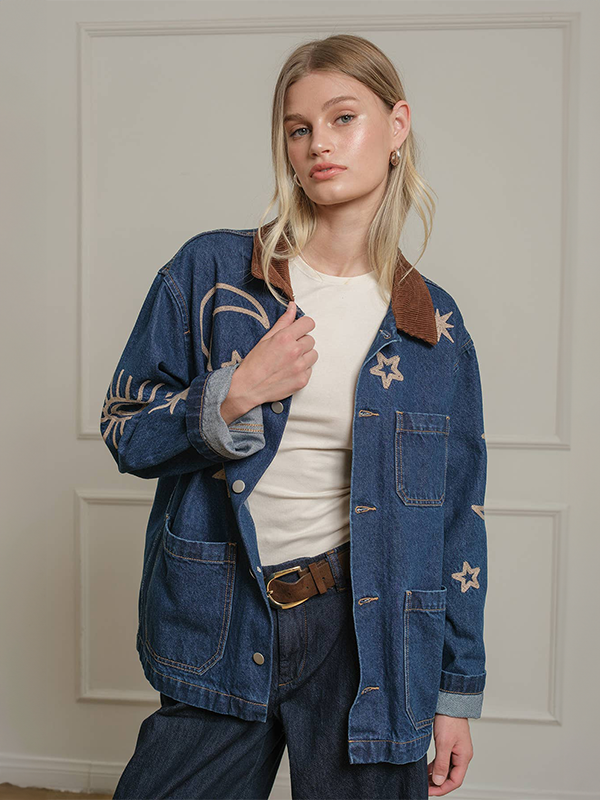 Celestial Embroidered Denim Jacket – Edge of Urge