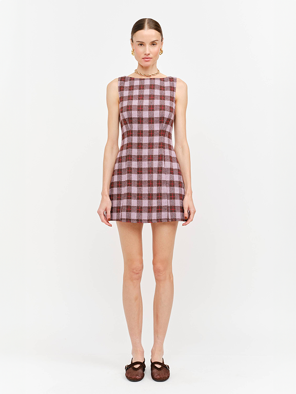 Victoria Dress: Mauve Plaid