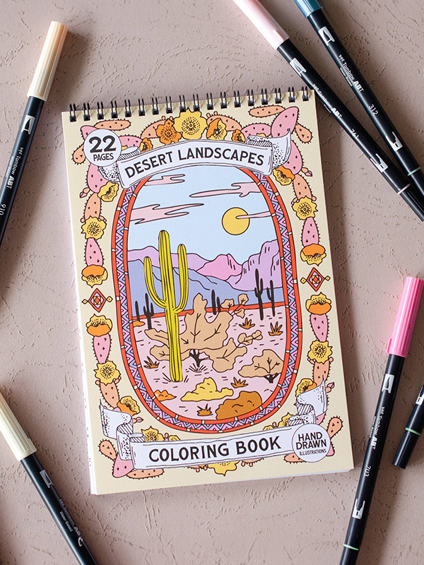 Desert Landscapes Coloring Book