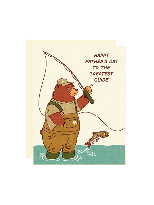 Fly Fishing Bear Father's Day Card
