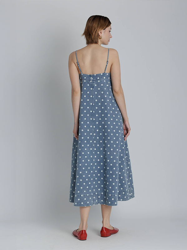 Denim A-Line Midi Dress S