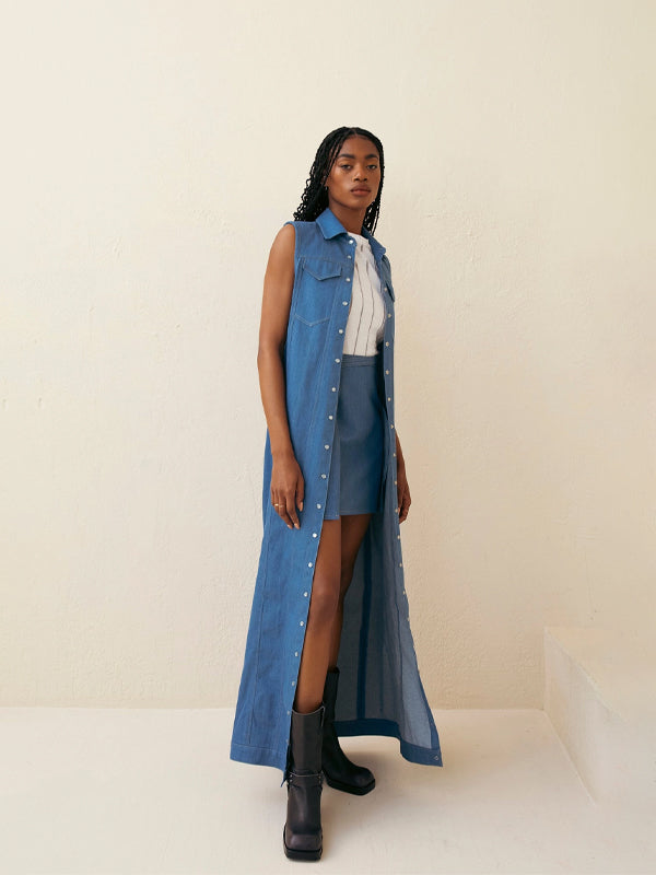 Long Denim Vest (FINAL SALE)
