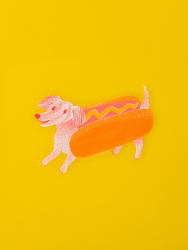 Hot Dog Clear Sticker