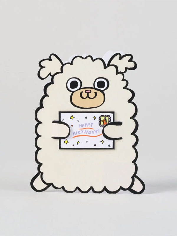 Dog with Mini Card Kids Birthday Card