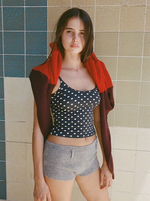 Scoop Back Cami: Domino Dot
