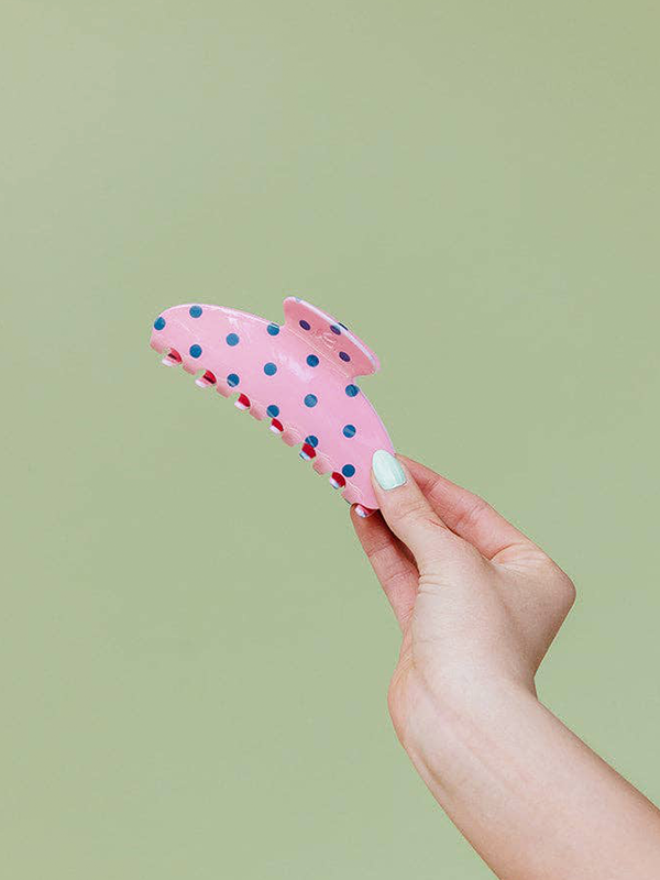Pink & Blue Polka Dot Claw