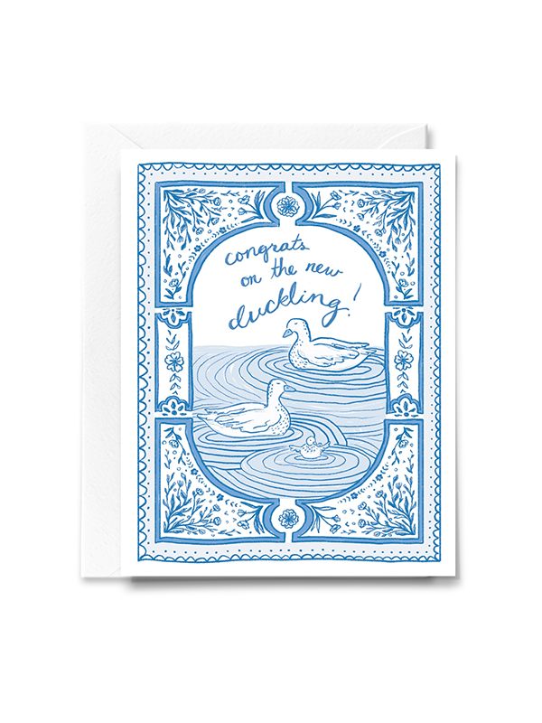 Delft Ducks Baby Card