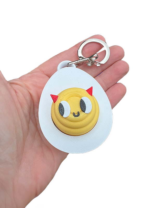 Deviled Egg Clicker Fidget Toy Keychain
