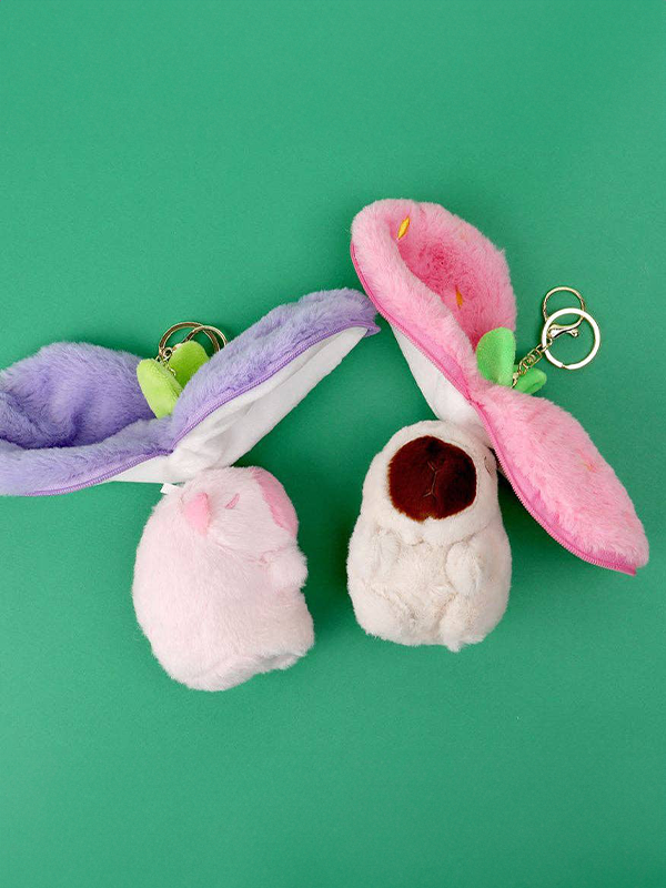 Fruit Capybara Plush Keychain: Assorted