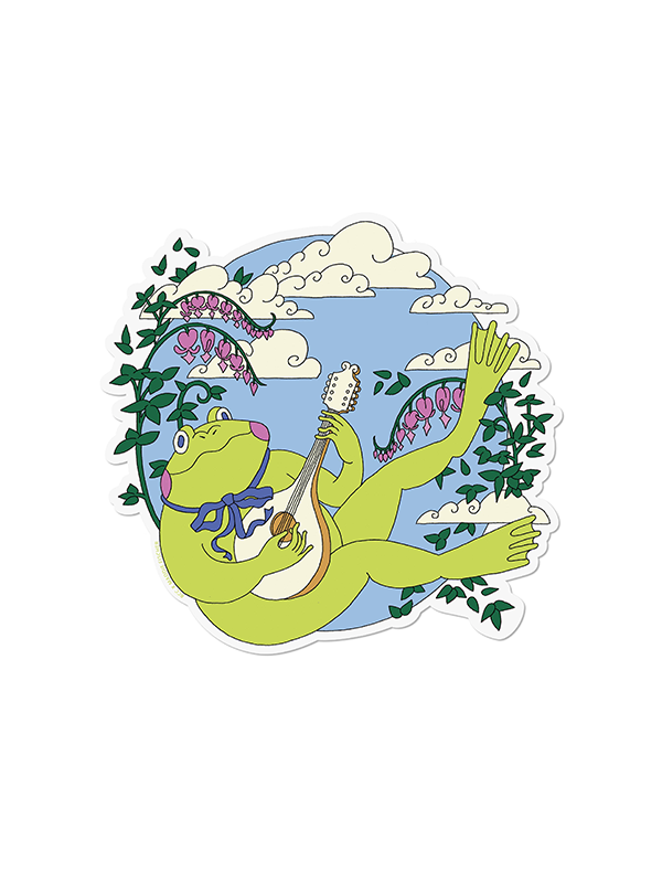 Strumming Frog Sticker