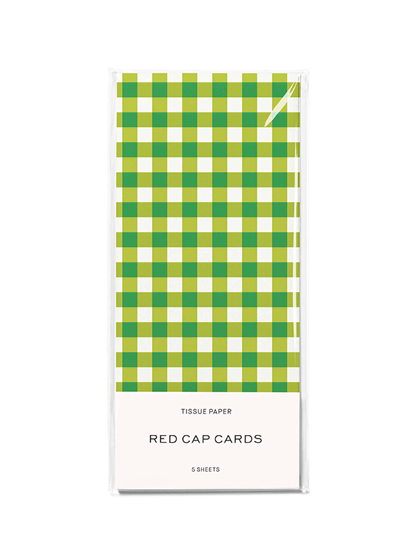 Green Gingham Tissue Paper