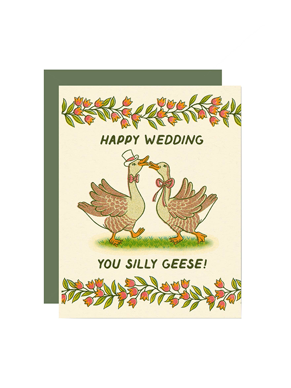 Silly Geese Wedding Card