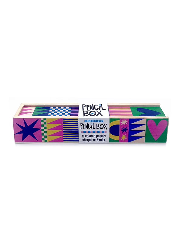 Wooden Colored Pencil Box: Geo Love
