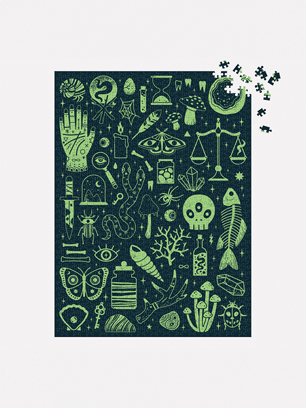Occult and Curious: 1000 Piece Glow in the Dark Puzzle
