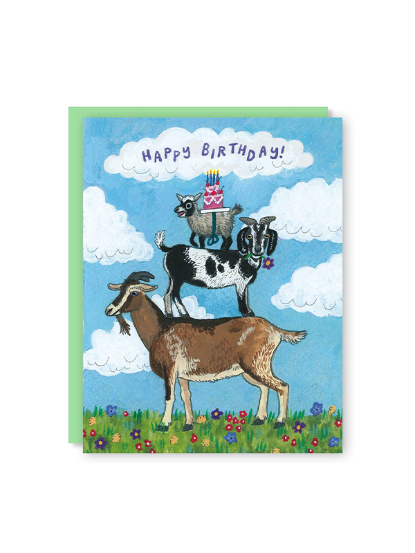 Goat Stack Birthday Card