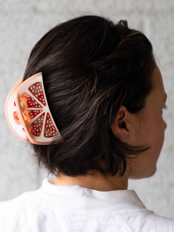 Large Grapefruit Slice Hair Claw