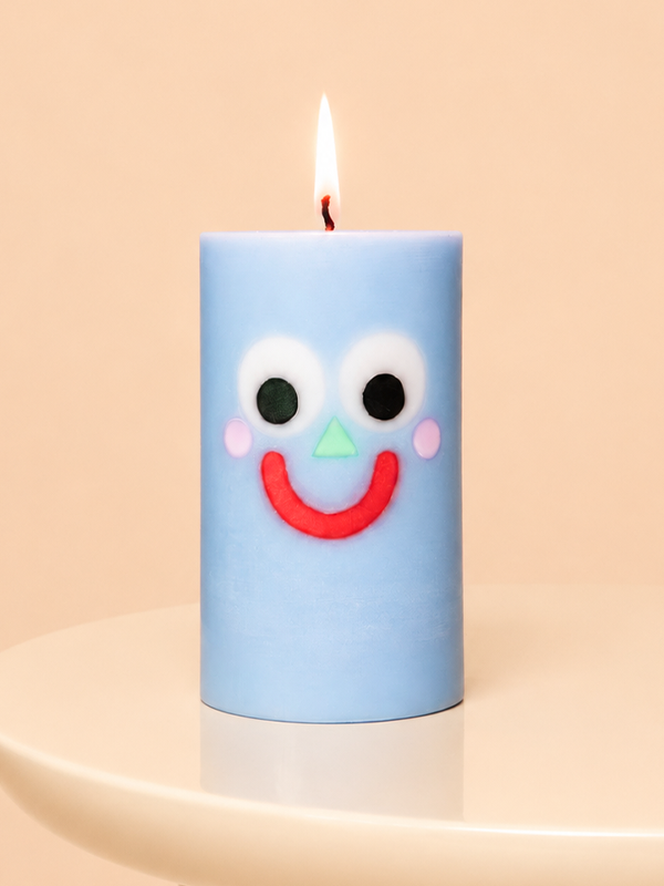 Moodz Pillar Face Candle: Happy