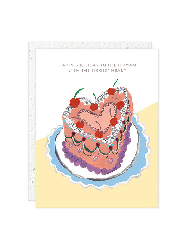 Heart Shaped Cake Birthday Card