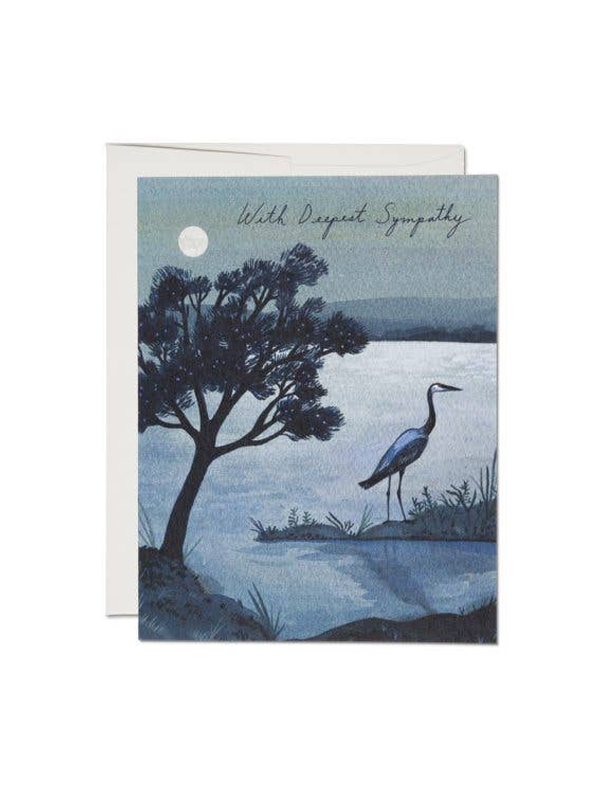 Blue Heron Sympathy Card