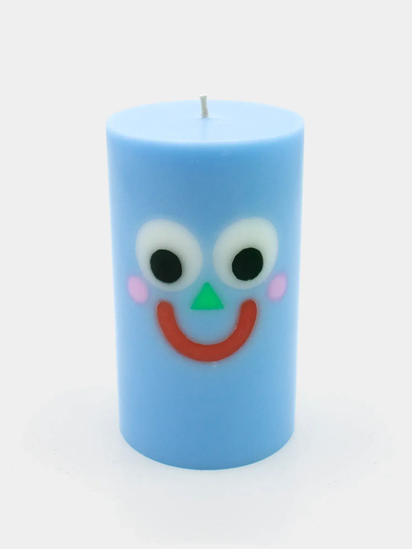 Moodz Pillar Face Candle: Happy