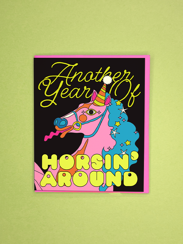 Horsin' Around Birthday Card