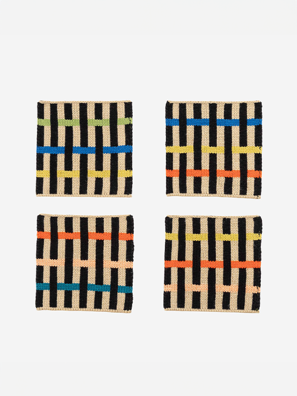 Ribbon Coaster Set: Black
