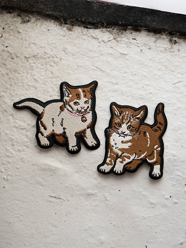 Embroidered Sticky Patch Set: Kittens