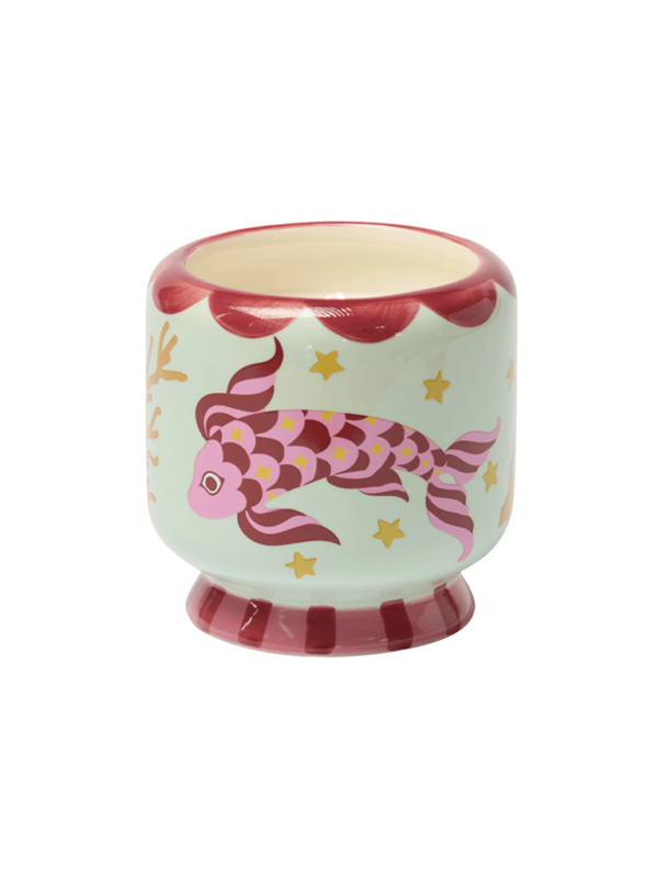 A Dopo Hand Painted Candle: Ocean Tide (Koi)