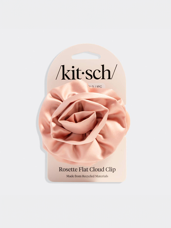Satin Rosette Medium Flat Cloud Clip: Terracotta