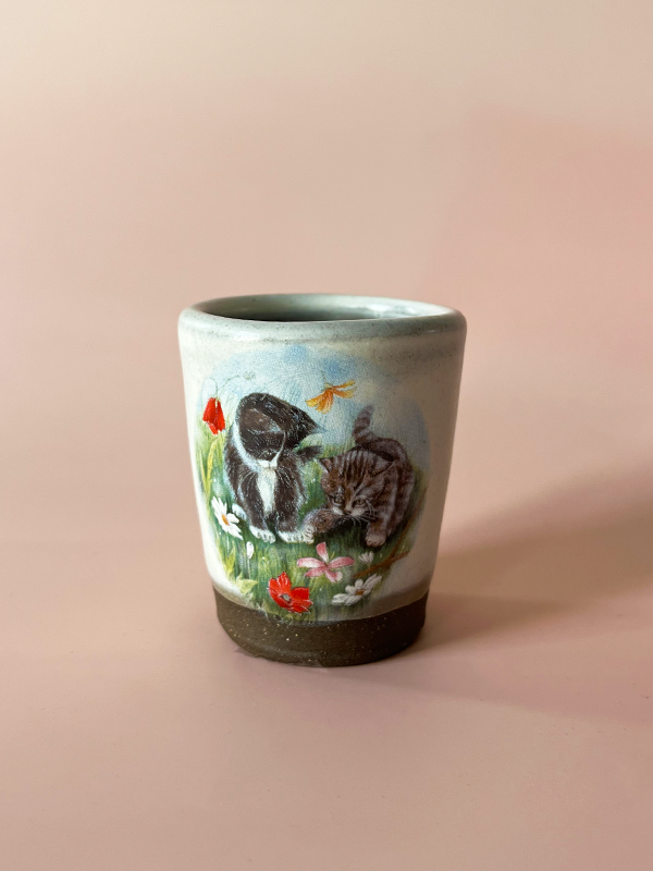 Shot Glass: Kittens (White)