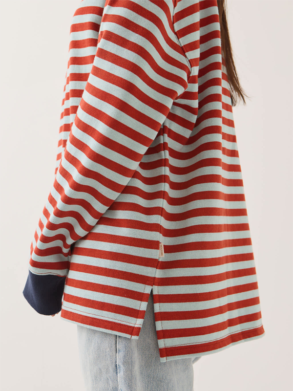 Retro Rugby Polo: Sea Grass/Rust