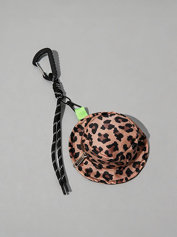 Bucket Hat Shaped Mini Pouch: Leopard