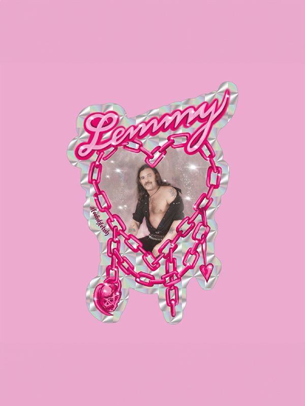 Lemmy Motorhead Chain Heart Sticker