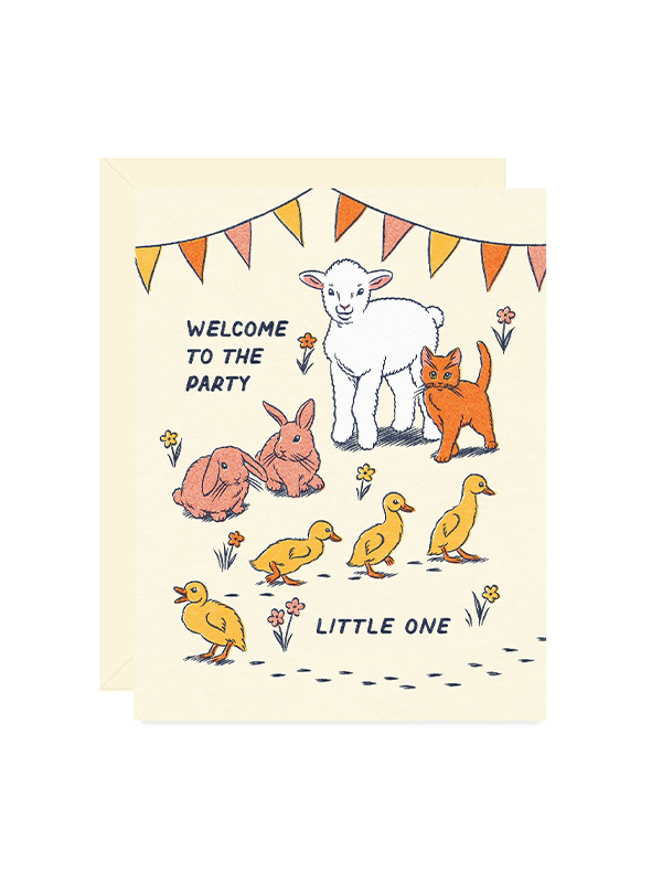 Welcome Baby Animals Card