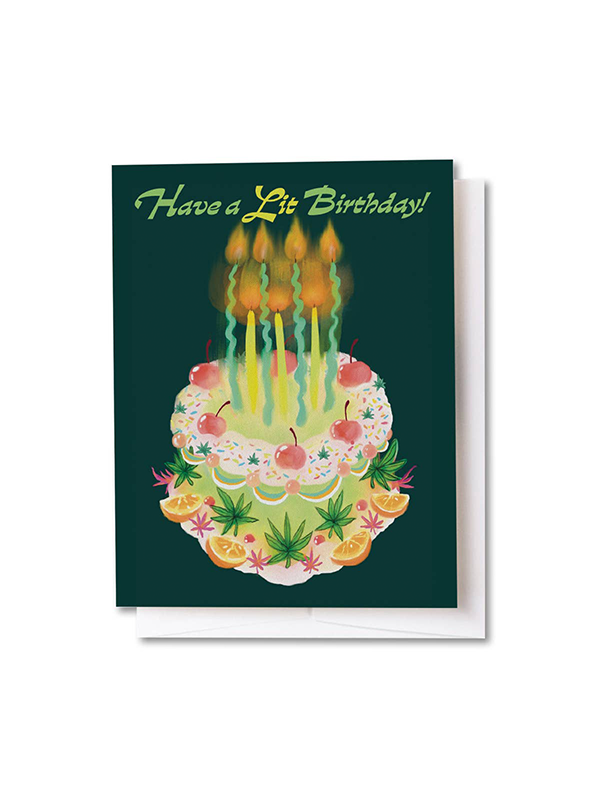 Lit Birthday Cake Card