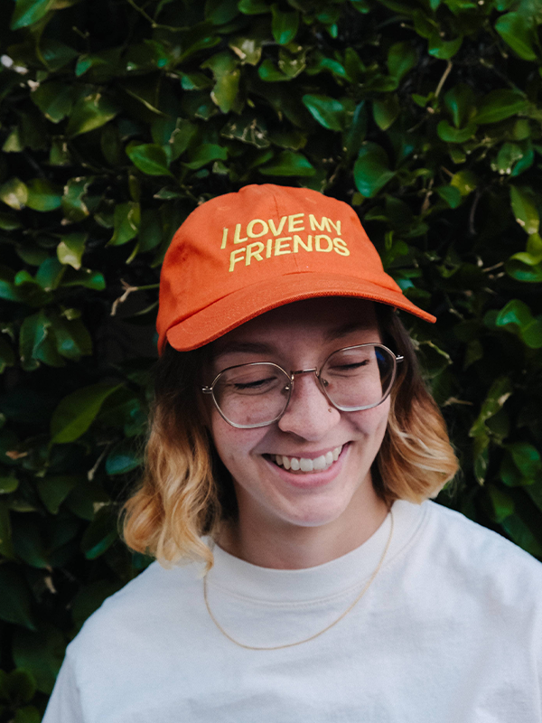 I Love My Friends Embroidered Hat