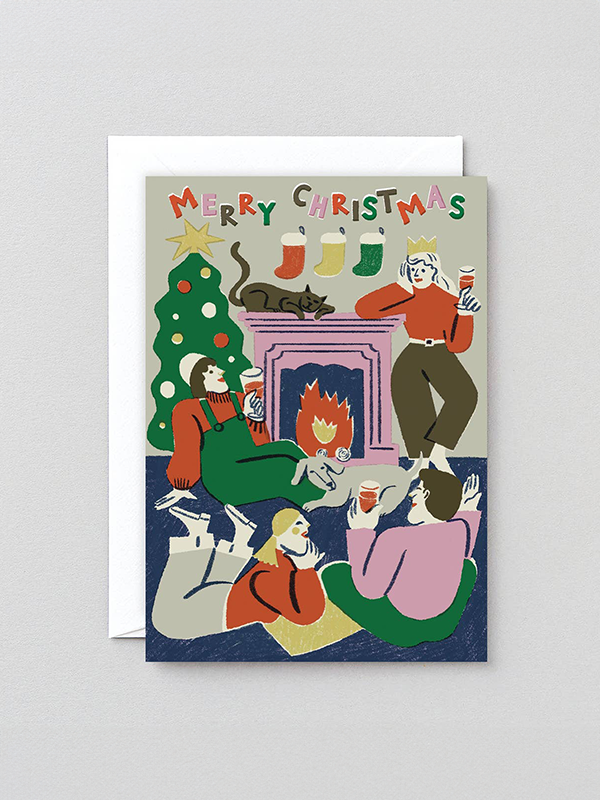 Merry Christmas Drinks and Friends Card