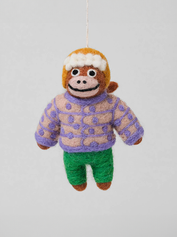 Hanging Felt Ornament: Monkey