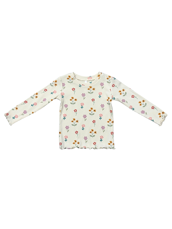Lettuce Hem Tee: Meadow Bloom