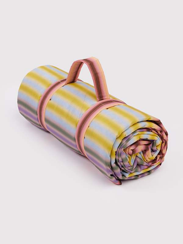 Puffy Picnic Blanket: Gradient Stripe Multi