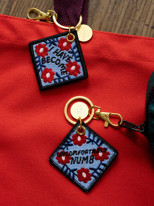 Embroidered Keychain: Uncomfortably Numb