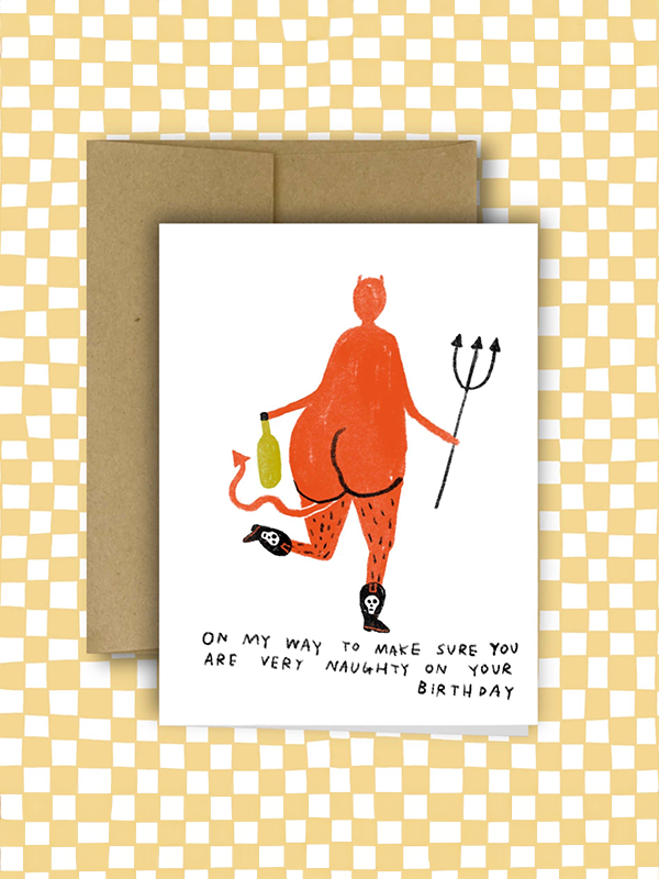 Naughty Birthday Card