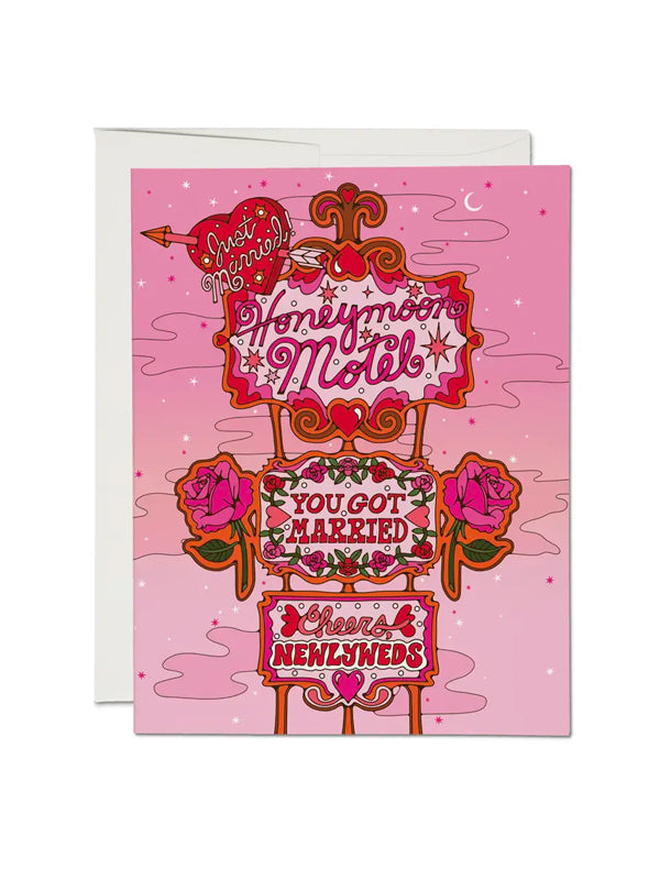 Honeymoon Motel Wedding Card