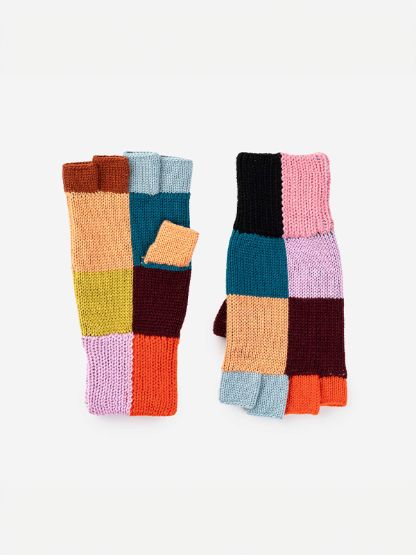 Color Patch Fingerless Gloves: Sport